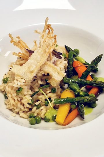 Pinot Grigio Asparagus and Pea Risotto